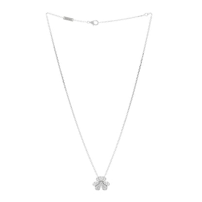 Van Cleef & Arpels 18K White Gold Diamond Small Frivole Pendant Necklace 3 of 6