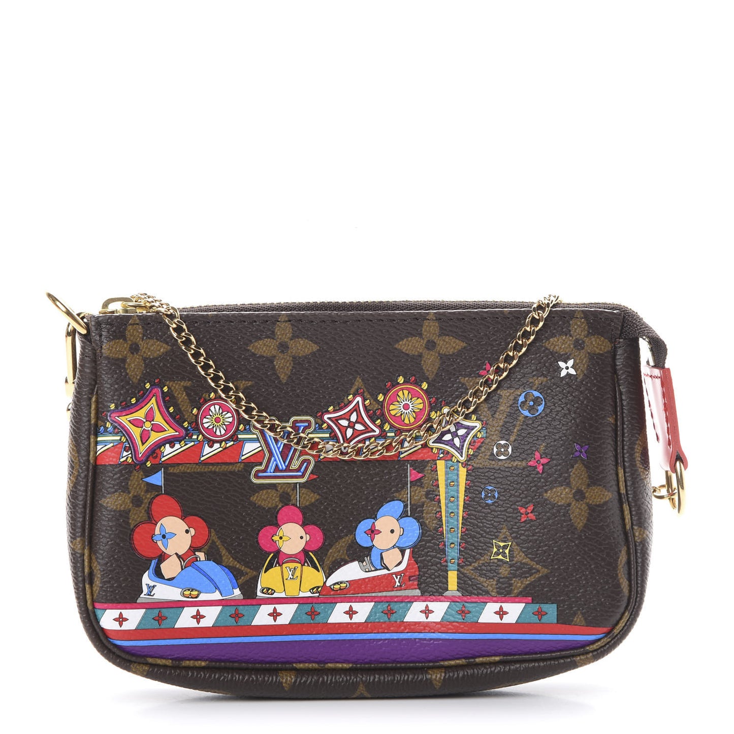 Monogram 2020 Christmas Animation Bumper Cars Mini Pochette Accessories Coquelicot