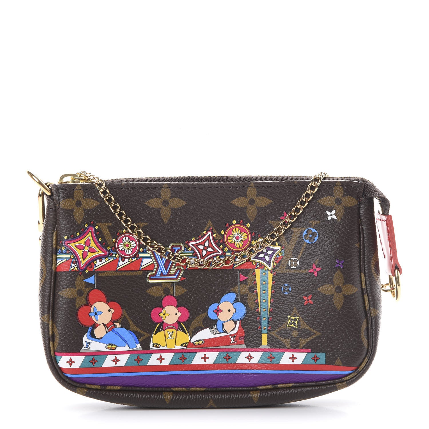 Louis Vuitton Monogram 2020 Christmas Animation Bumper Cars Mini Pochette Accessories Coquelicot 1 of 7