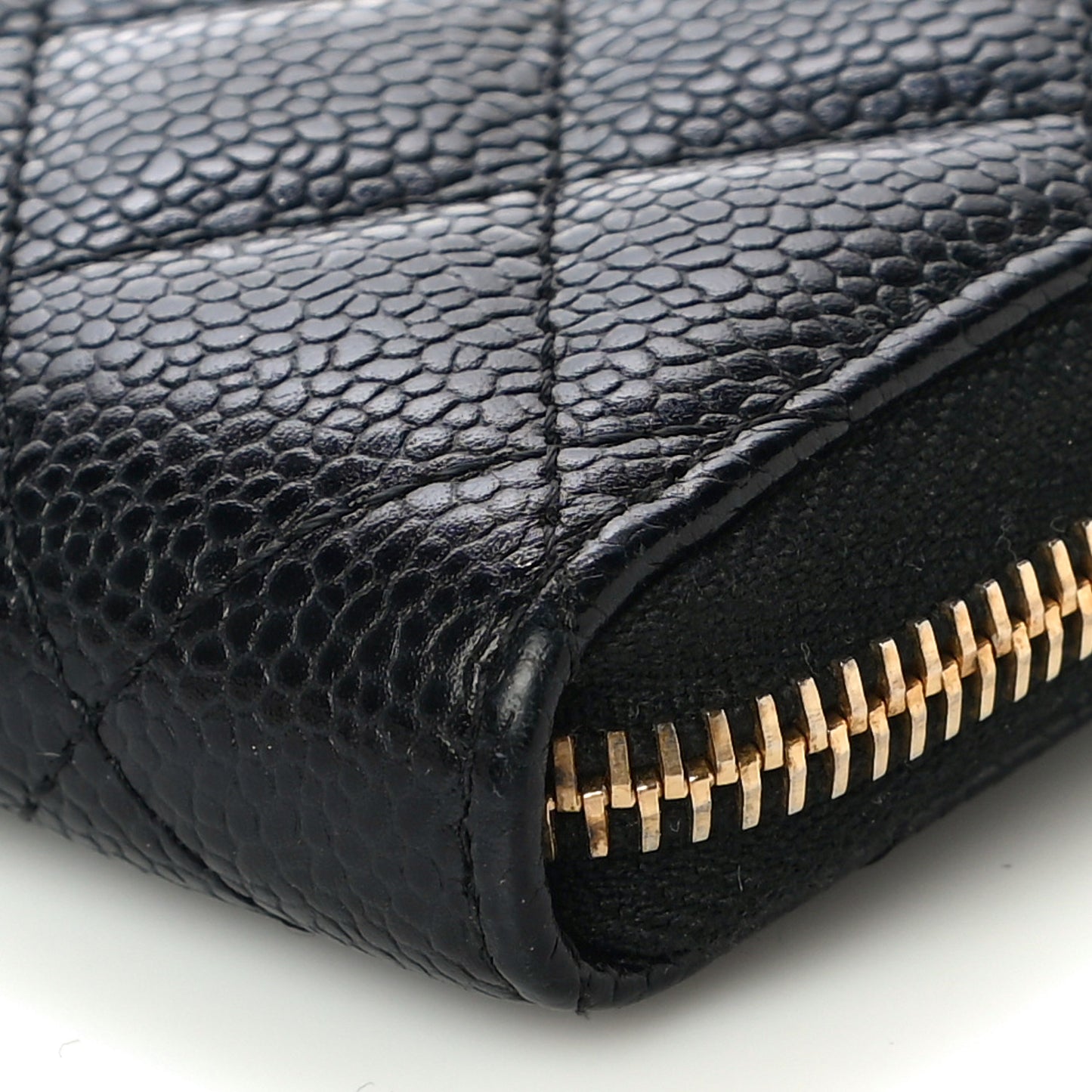 Caviar Quilted Zip Coin Purse Black