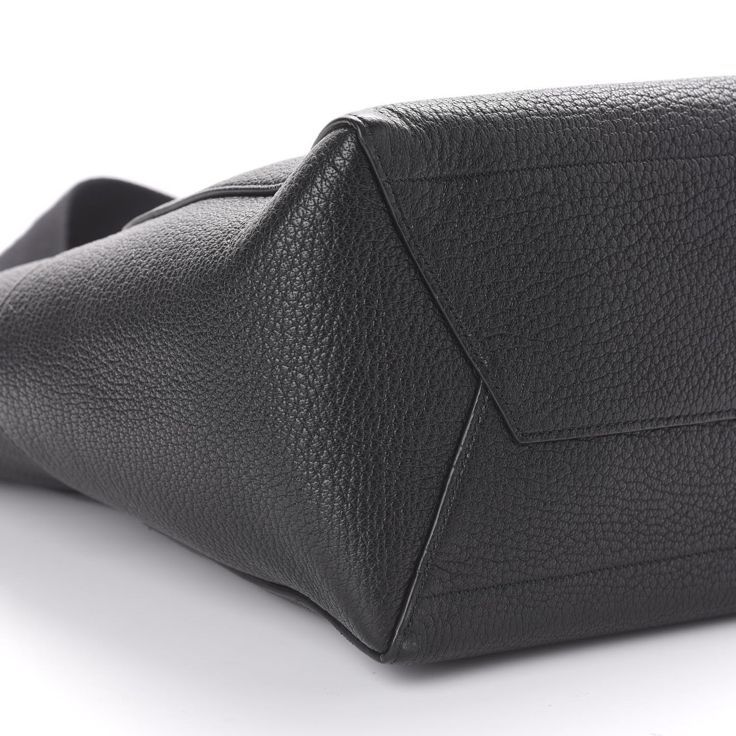 Soft Grained Calfskin Sangle Bucket Bag Black