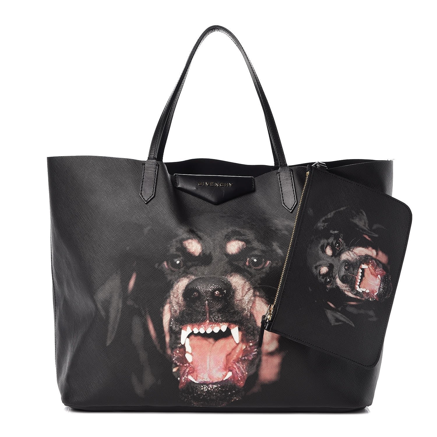 Givenchy Textured Coated Canvas Rottweiler Pint Large Antigona Tote Black 3 of 9