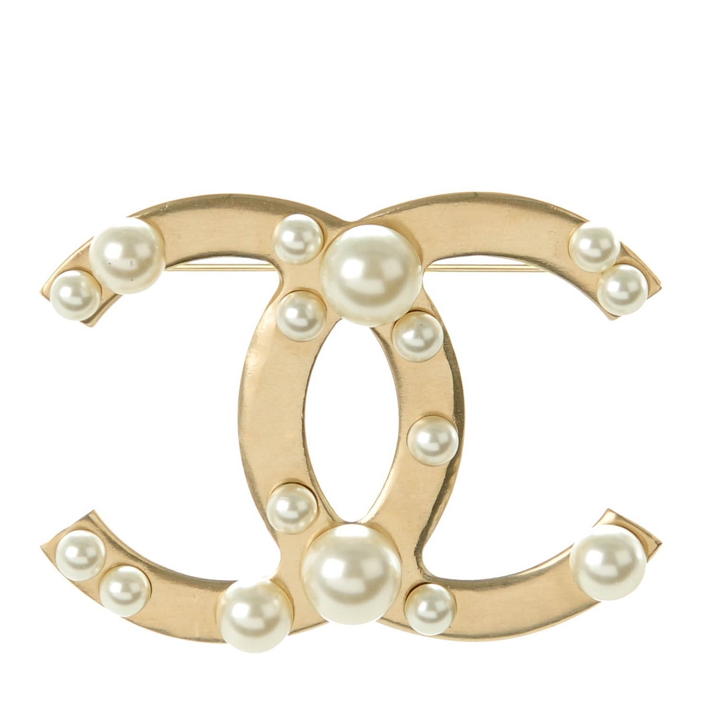 Pearl CC Brooch Gold
