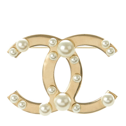 Chanel Pearl CC Brooch Gold 1 of 4