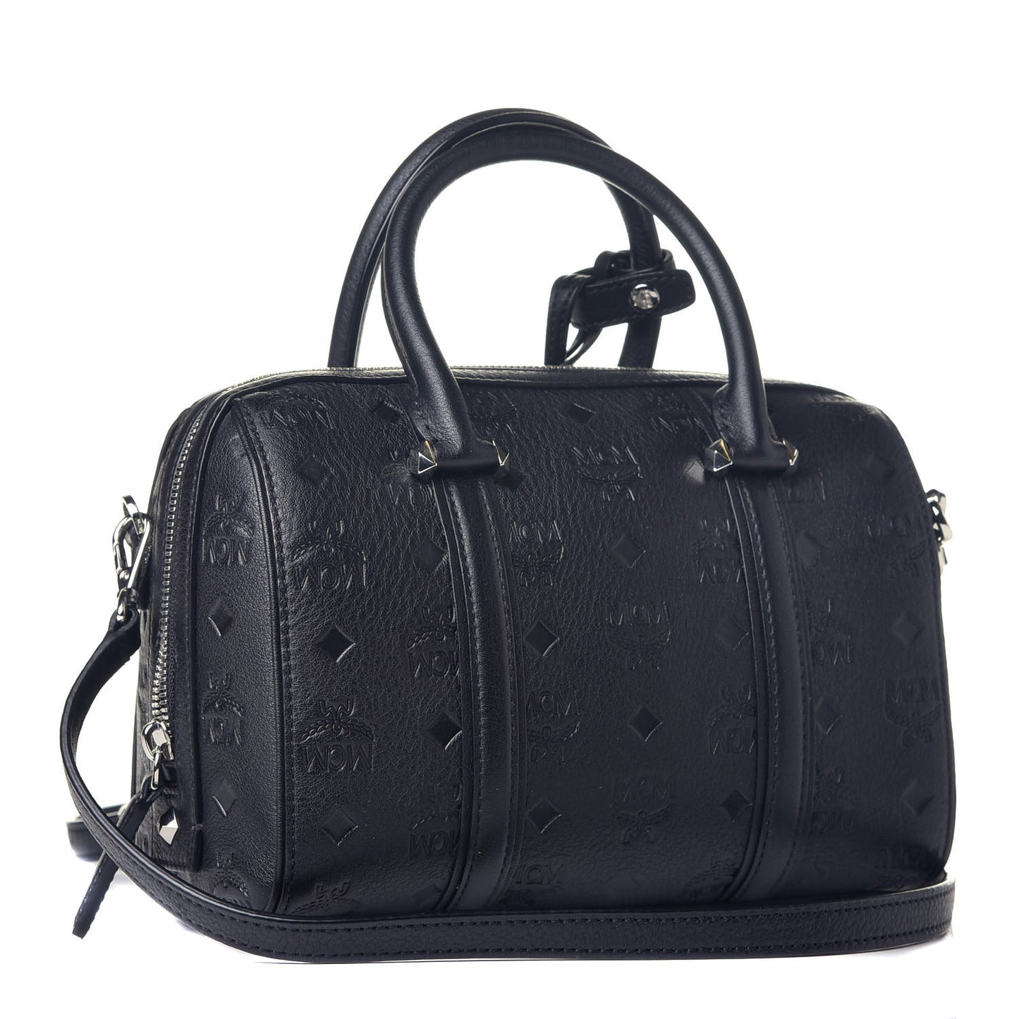 Calfskin Ottomar Monogram Boston Bag Navy