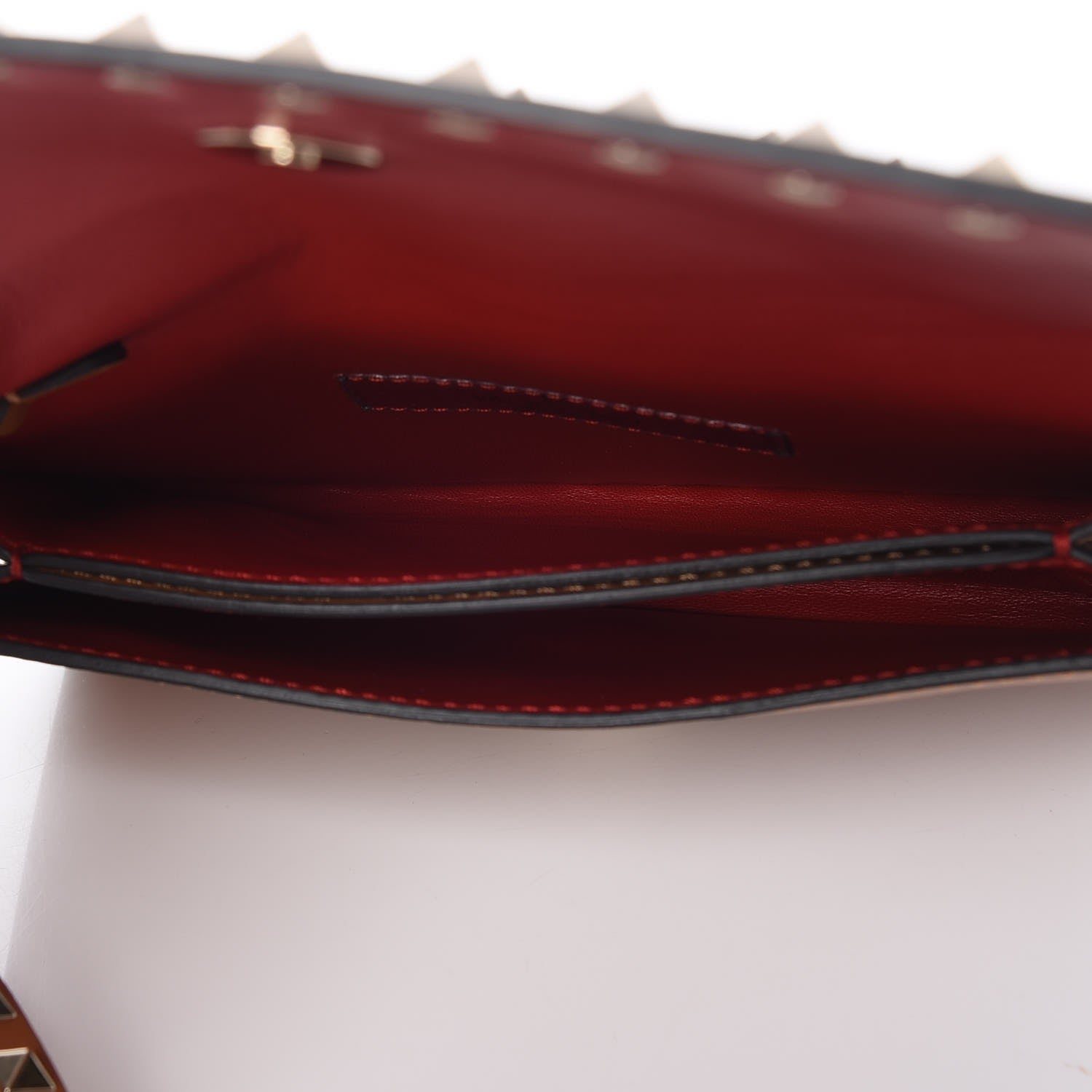 Valentino Garavani Nappa Small Rockstud Wristlet Clutch Tobacco 6 of 8