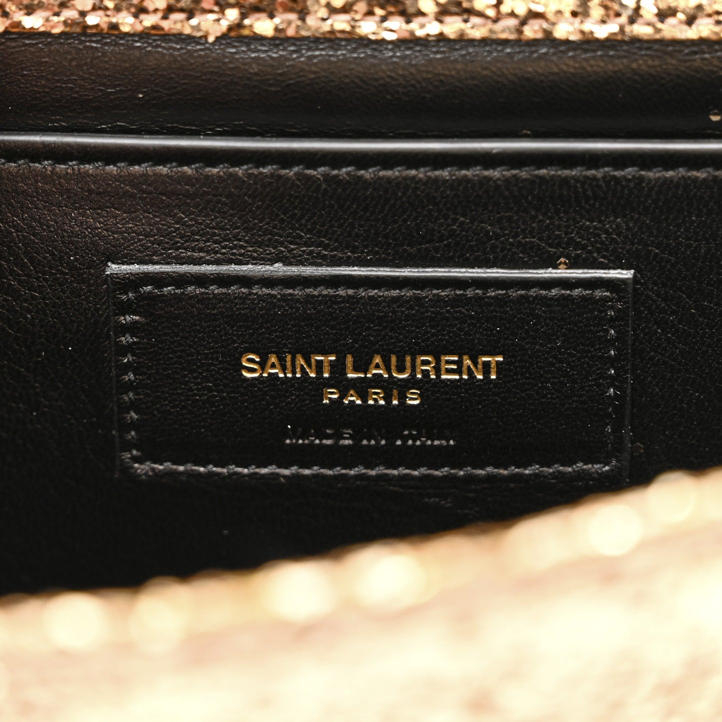 Glitter Classic Kate Monogram Clutch Gold
