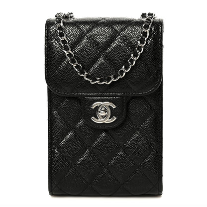 Chanel Caviar Quilted Classic Phone Holder Black 1 of 12
