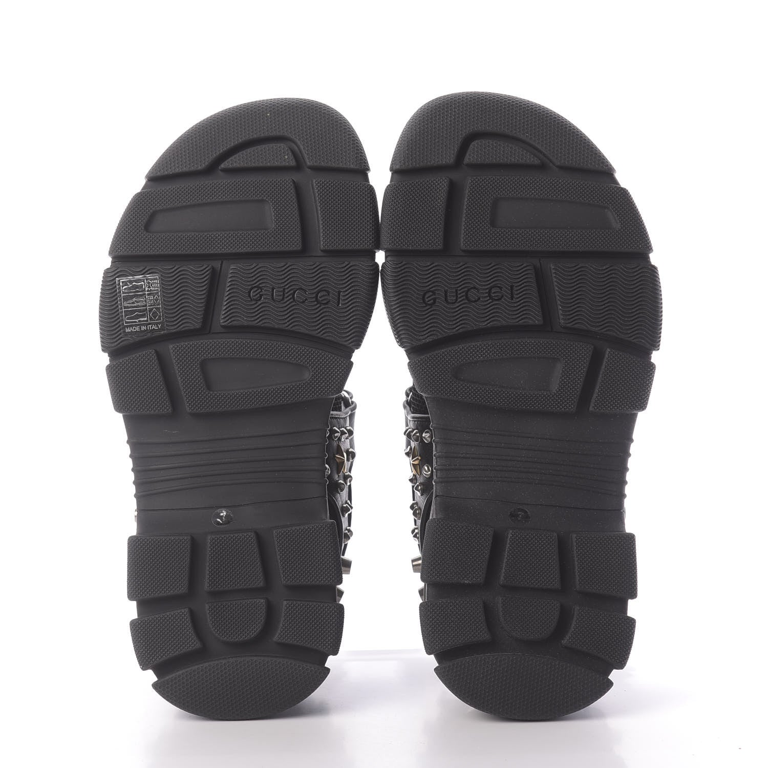 Gucci Nappa Mesh Studded Mens Aguru Sandals 7 Black 6 of 10