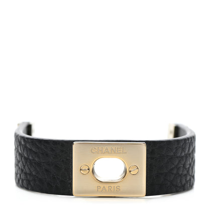 Chanel Calfskin CC Bracelet Black Gold 1 of 4