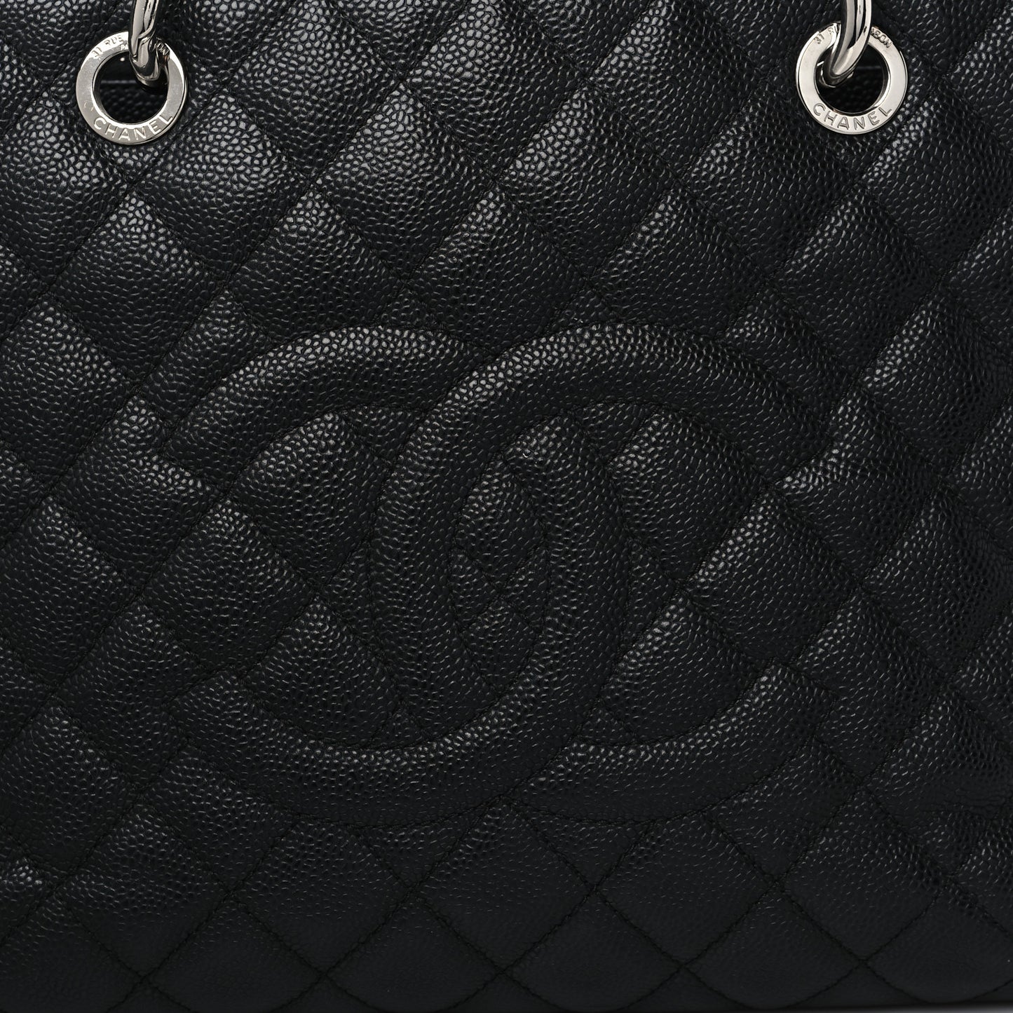 Caviar Quilted Grand Shopping Tote GST Black