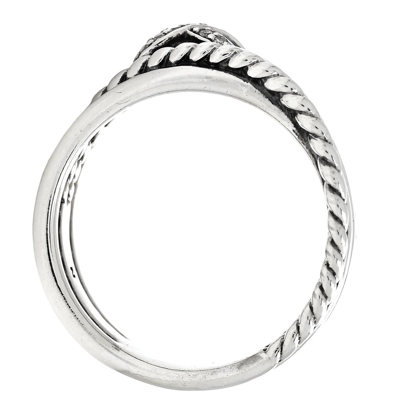 Sterling Silver Diamond X Crossover Ring 54 7