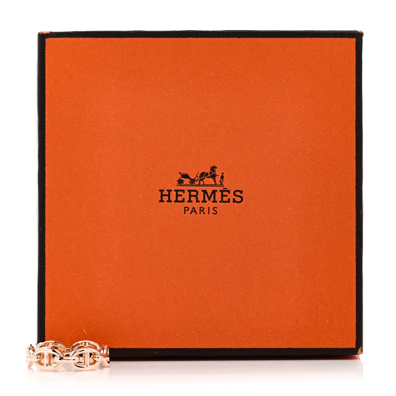 Hermes 18K Rose Gold PM Chaine d'Ancre Enchainee Ring 53 6.5 7 of 7