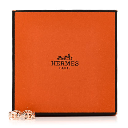 Hermes 18K Rose Gold PM Chaine d'Ancre Enchainee Ring 53 6.5 7 of 7