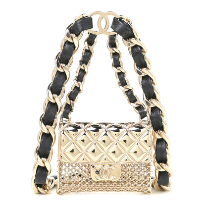 Chanel Lambskin Chain CC Flap Bag Belt Black Gold 1 of 6
