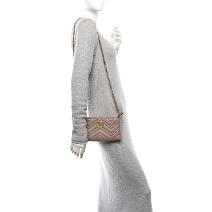 Gucci Calfskin Matelasse Mini GG Marmont Chain Bag Porcelain Rose 2 of 10