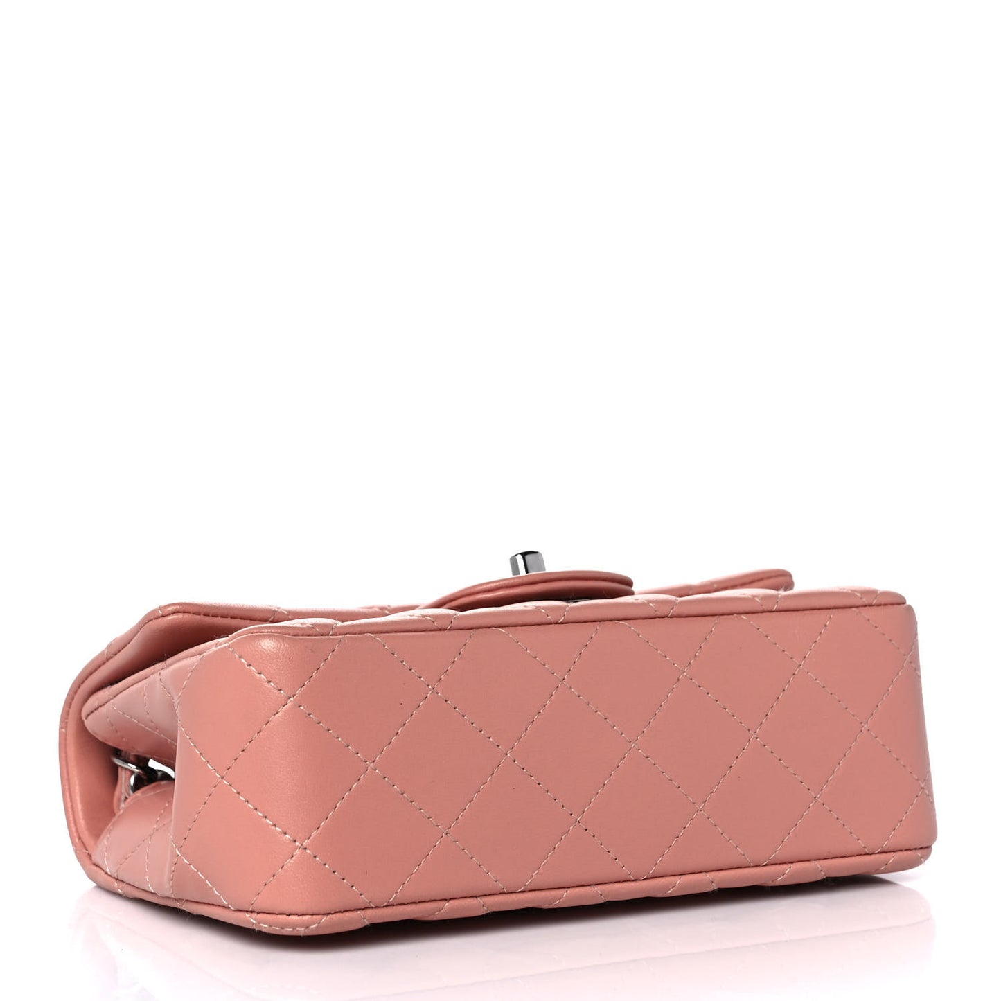 Lambskin Quilted Mini Rectangular Flap Dark Pink