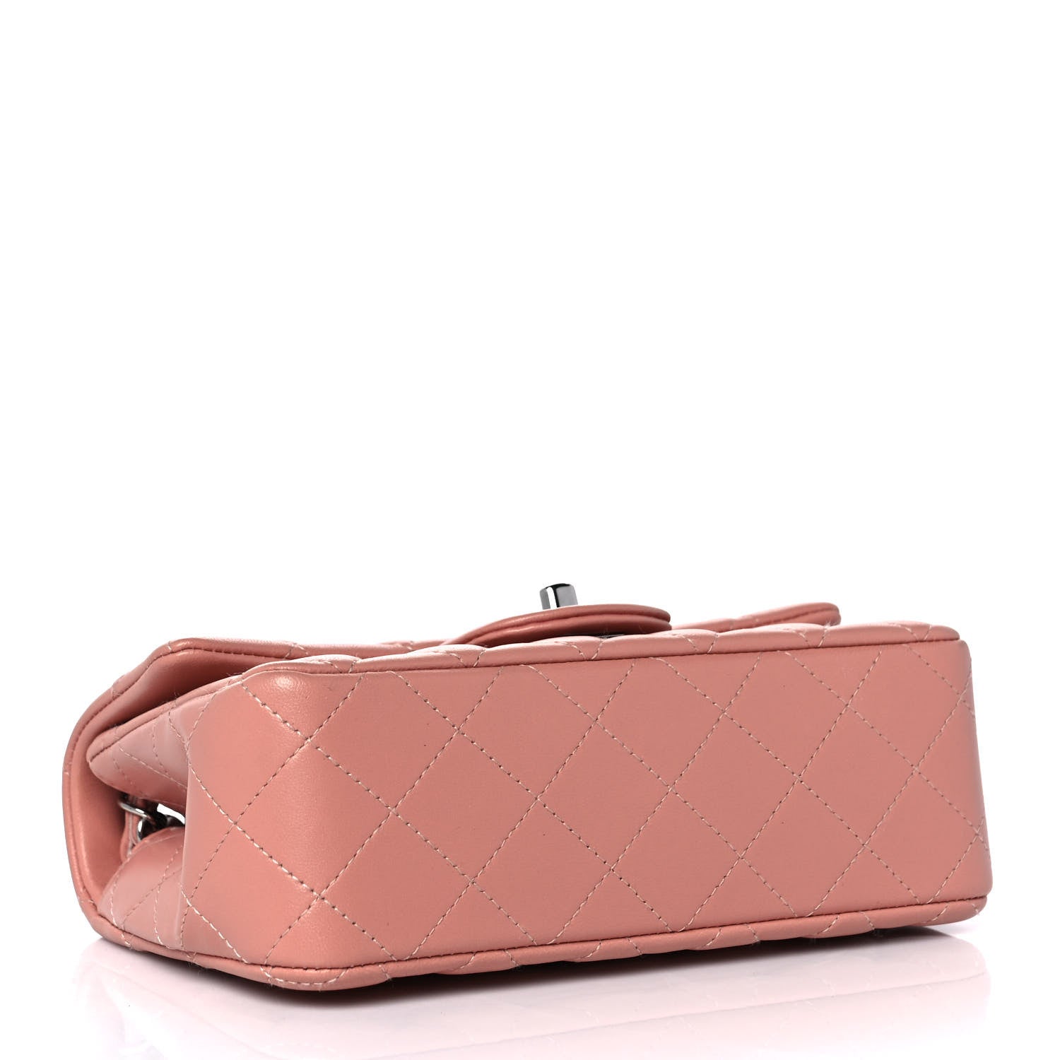 Chanel Lambskin Quilted Mini Rectangular Flap Dark Pink 4 of 9