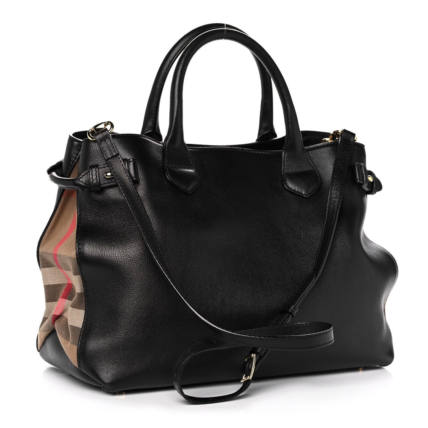 Smooth Calfskin Medium Sartorial Banner Tote Black