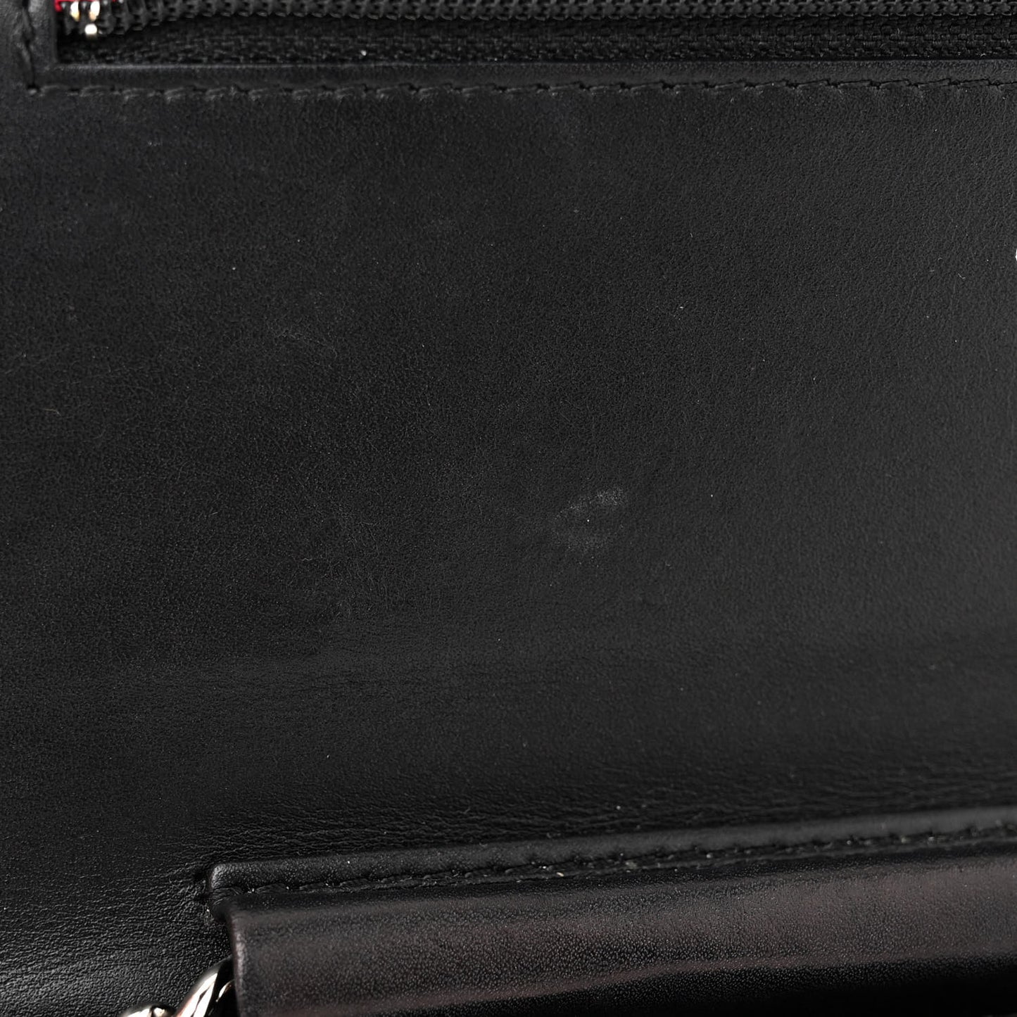 Calfskin Quilted Cambon Wallet on Chain WOC Black