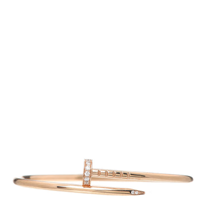 Cartier 18K Pink Gold Diamond Small Juste Un Clou Bracelet 14 1 of 6