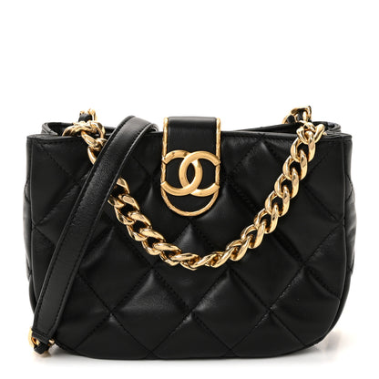 Chanel Lambskin Quilted Small Chain Hobo Black 1 of 11