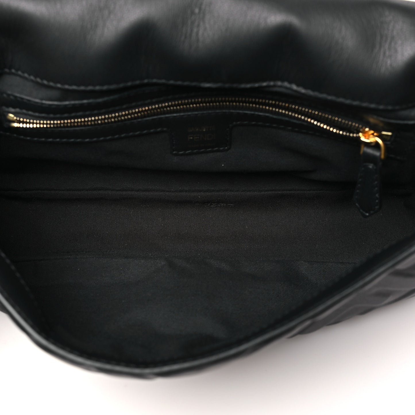 Nappa FF 1974 Embossed Baguette Black