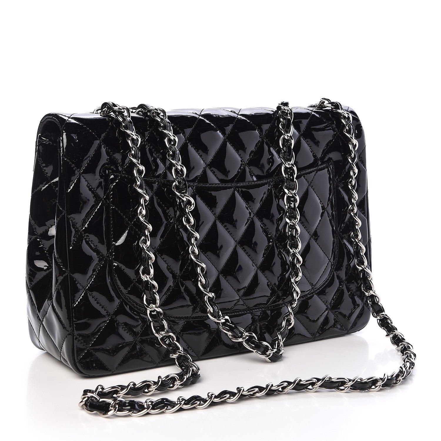 Chanel Patent Quilted Jumbo Single Flap Black 3 of 11