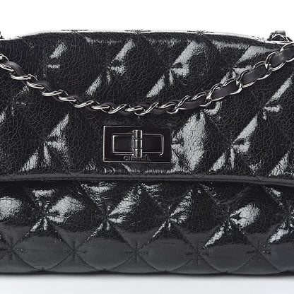 Chanel Glazed Crackled Calfskin Quilted Mademoiselle Flap Black 8 of 10