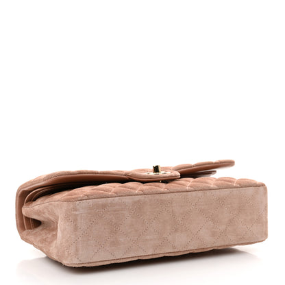 Chanel Suede Quilted Medium Double Flap Light Pink 4 of 10