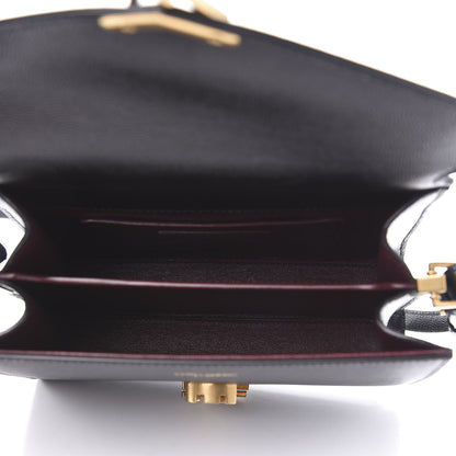Saint Laurent Grain de Poudre Mini Classic Monogram Cassandra Top Handle Black Rouge Legion 5 of 9