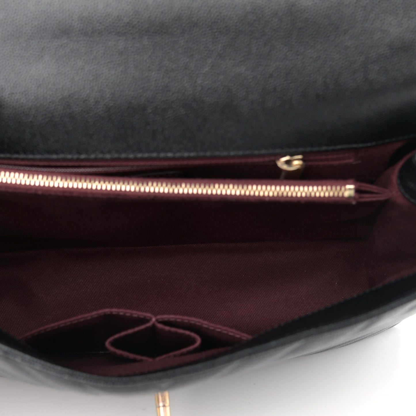 Caviar Chevron Quilted Medium Coco Handle Flap Black