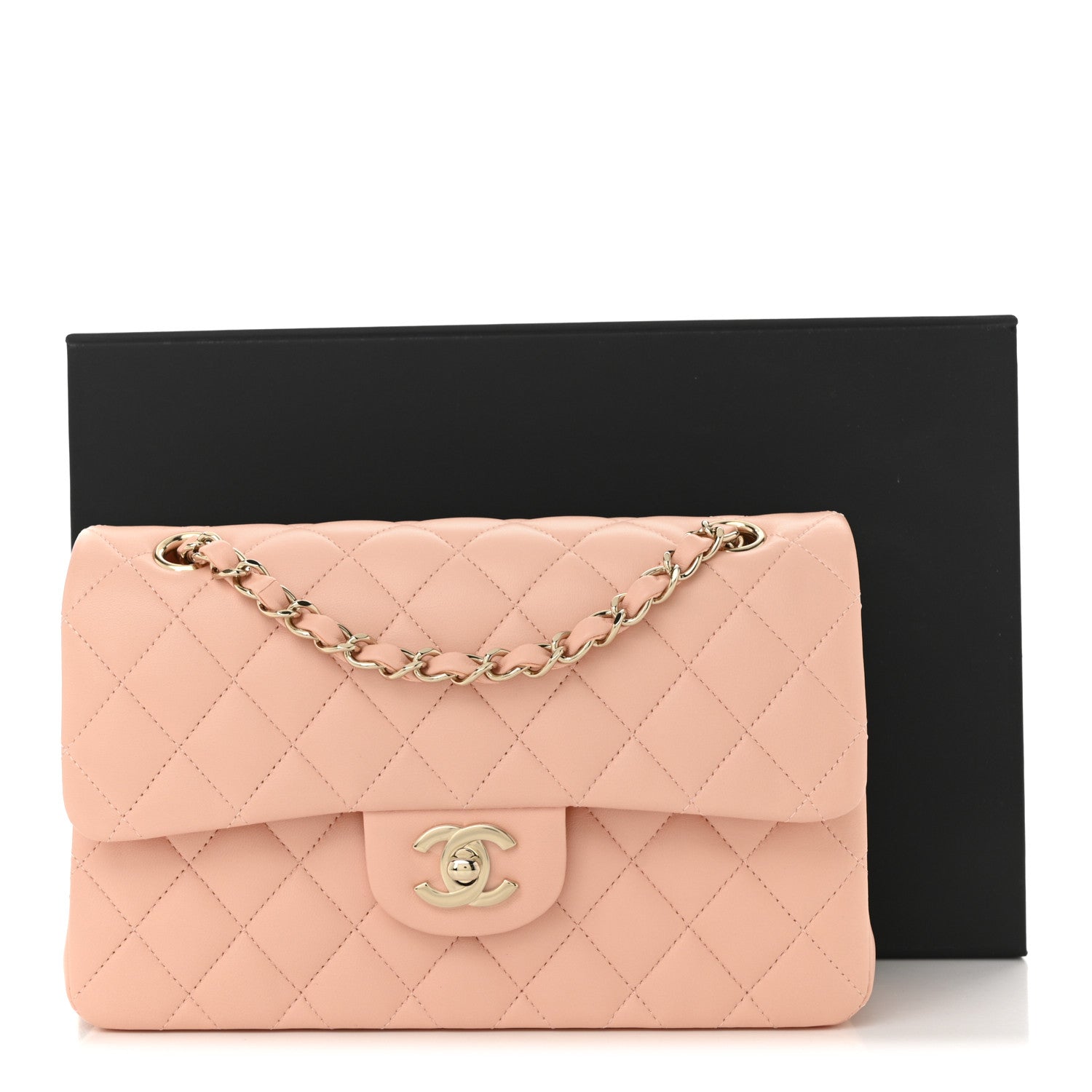 Chanel Lambskin Quilted Small Double Flap Light Orange 11 of 11