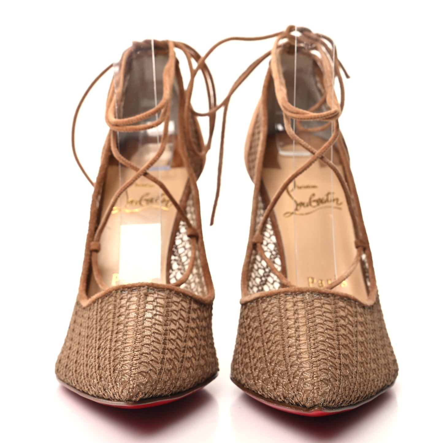 Rete Seude Mesh Peropik 100 Lace Up Pumps 38 Biscotti