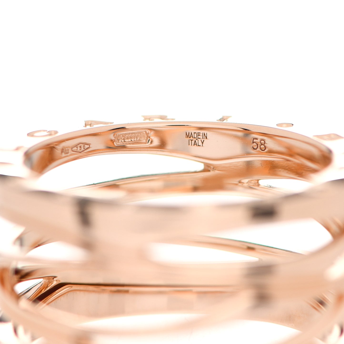 18K Rose Gold B.Zero1 Legend Four-Band Ring 58 8.25