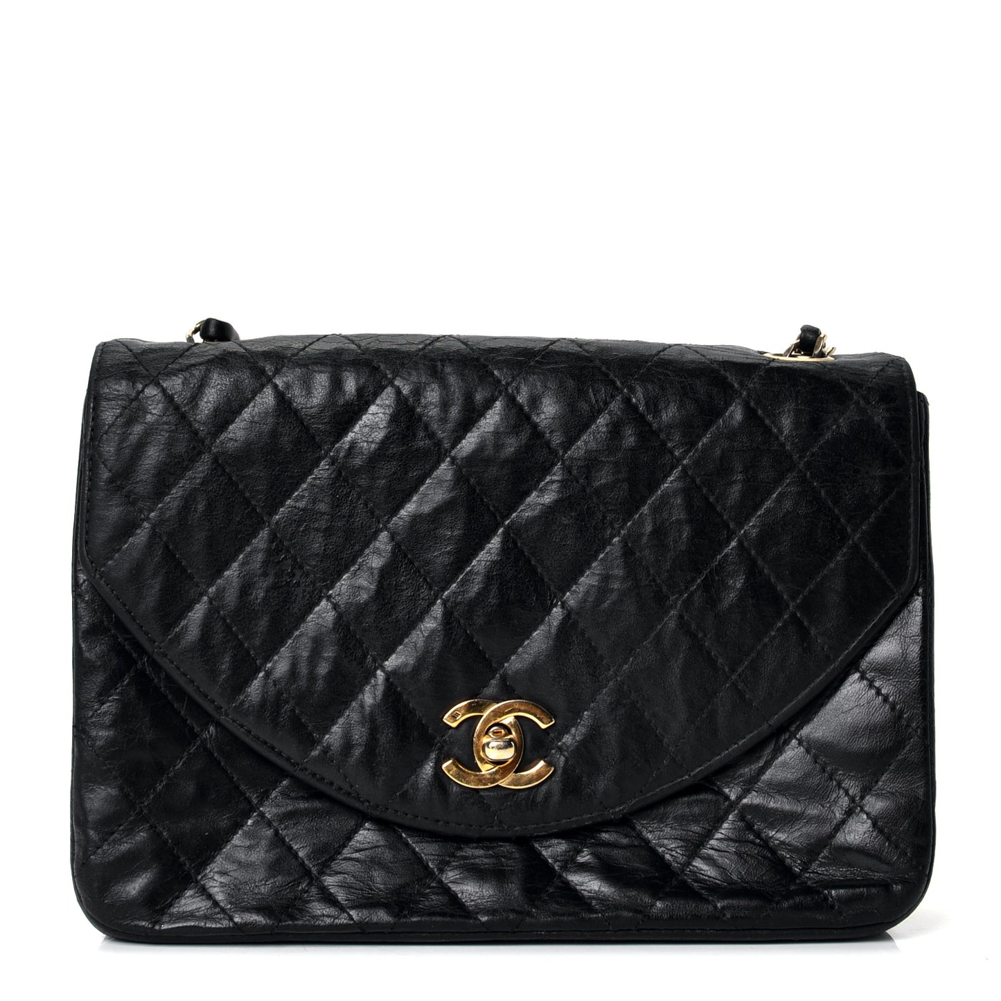 Lambskin Quilted Small Single Flap Black