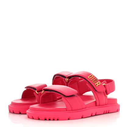 Christian Dior Lambskin Dioract 10mm Sandals 39 Raspberry 3 of 10