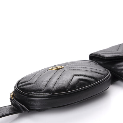 Gucci Calfskin Matelasse GG Marmont 2.0 Multi Belt Bag 85 34 Black 7 of 17