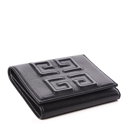 Givenchy Lambskin Logo Emblem Tri-Fold Wallet Black 4 of 9