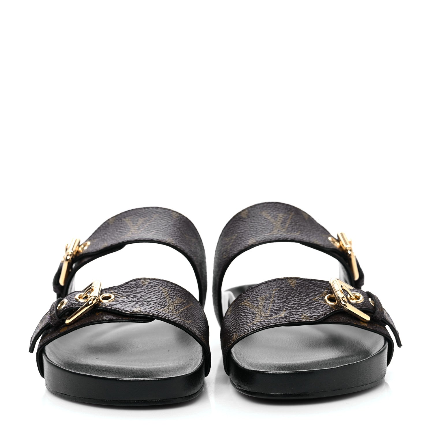 Louis Vuitton Monogram Bom Dia Mule Sandals 37 Black 2 of 8