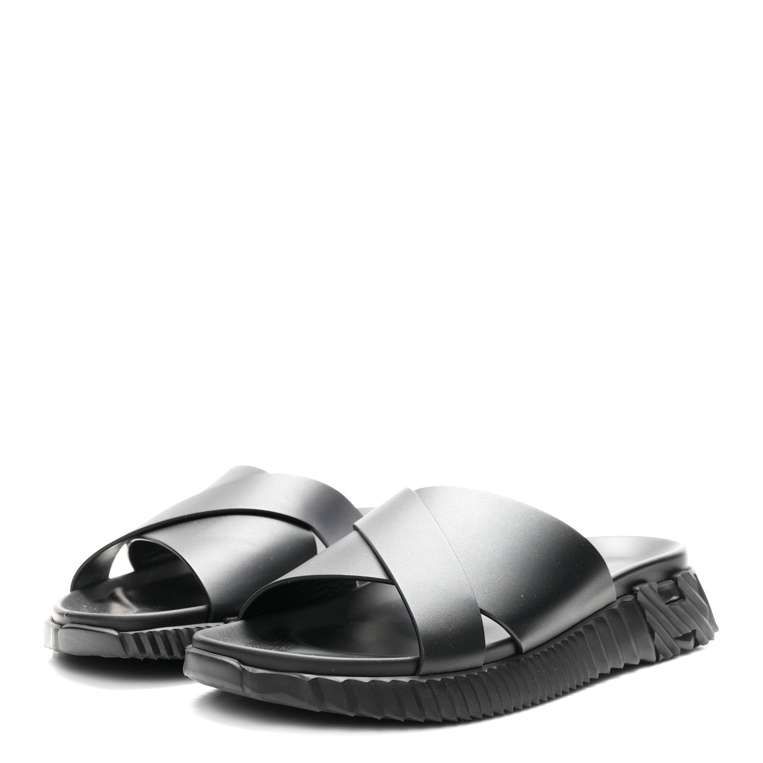 Hermes Nappa Mens Infra Sandals 42 Black 4 of 10