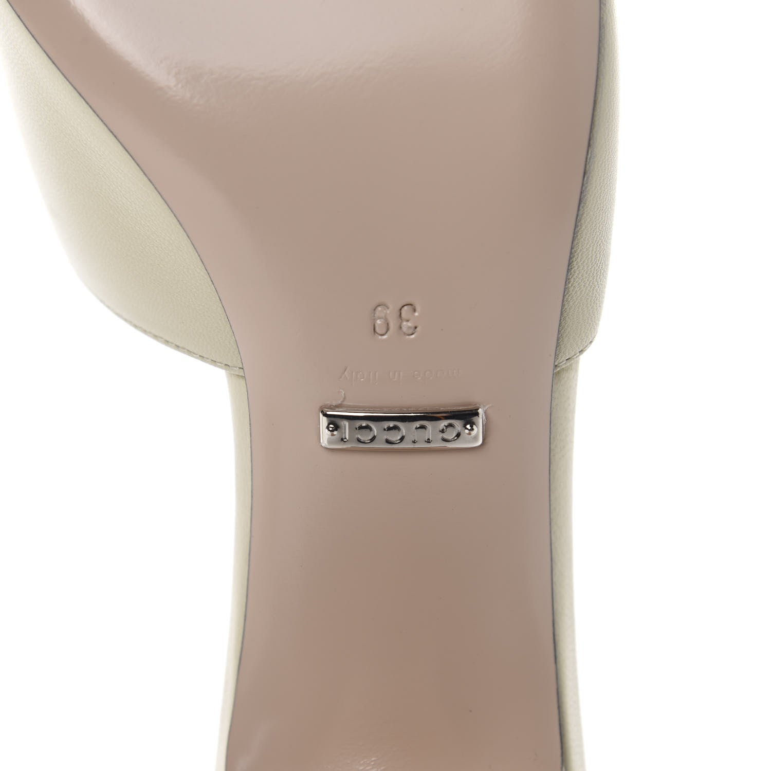 Gucci Malaga Kid Crystal Square G Madelyn Mules 39 Vintage White 9 of 10