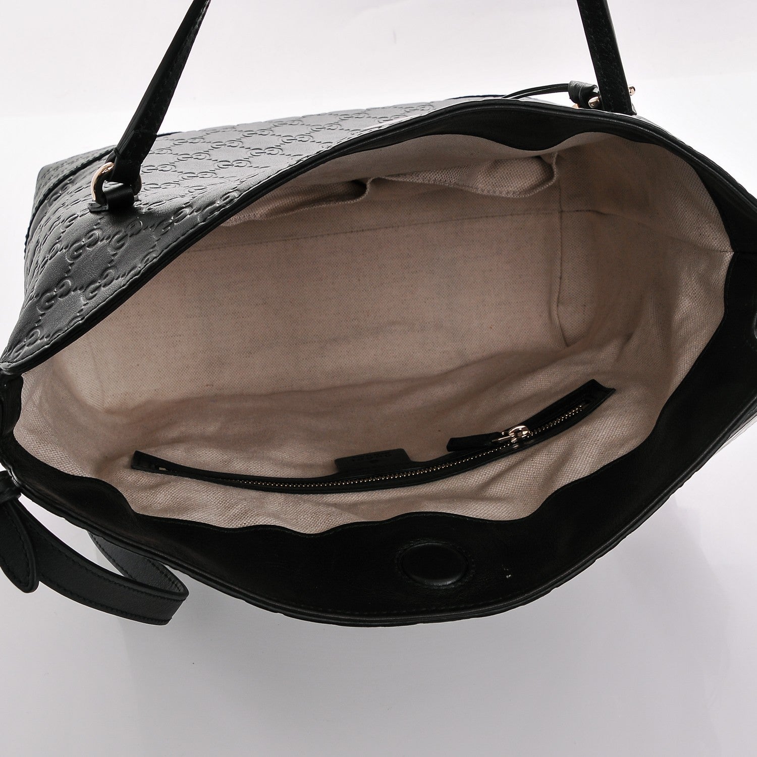 Gucci Guccissima Medium Bree Foldover Tote Black 5 of 7