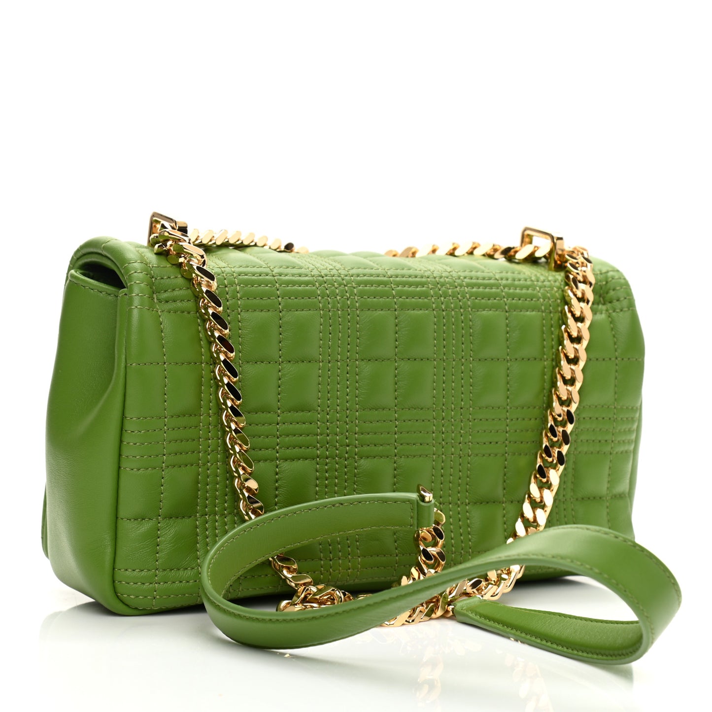 Lambskin Quilted Small Lola Bag Green