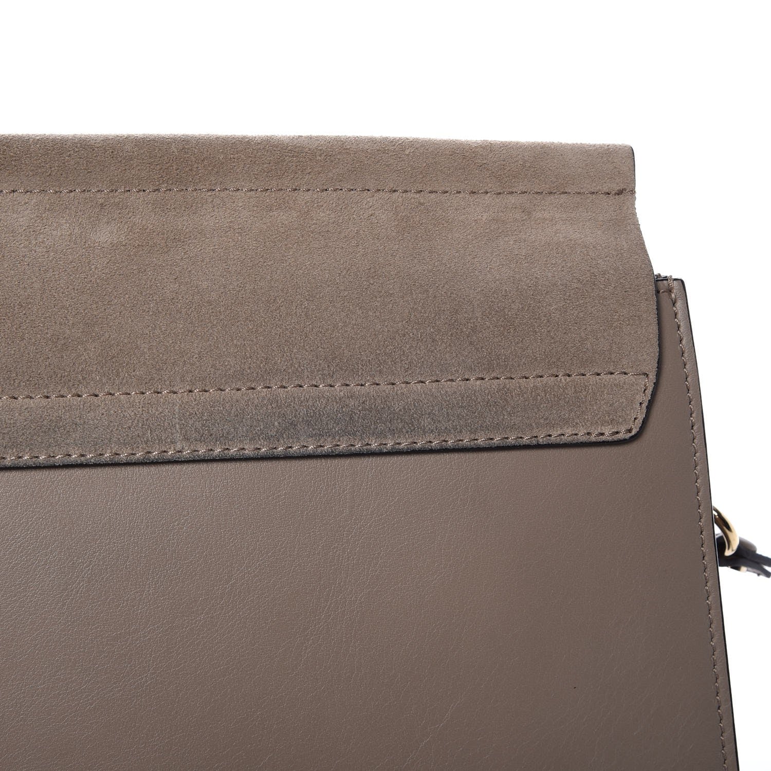 Chloe Calfskin Suede Medium Faye Shoulder Bag Motty Grey 9 of 9