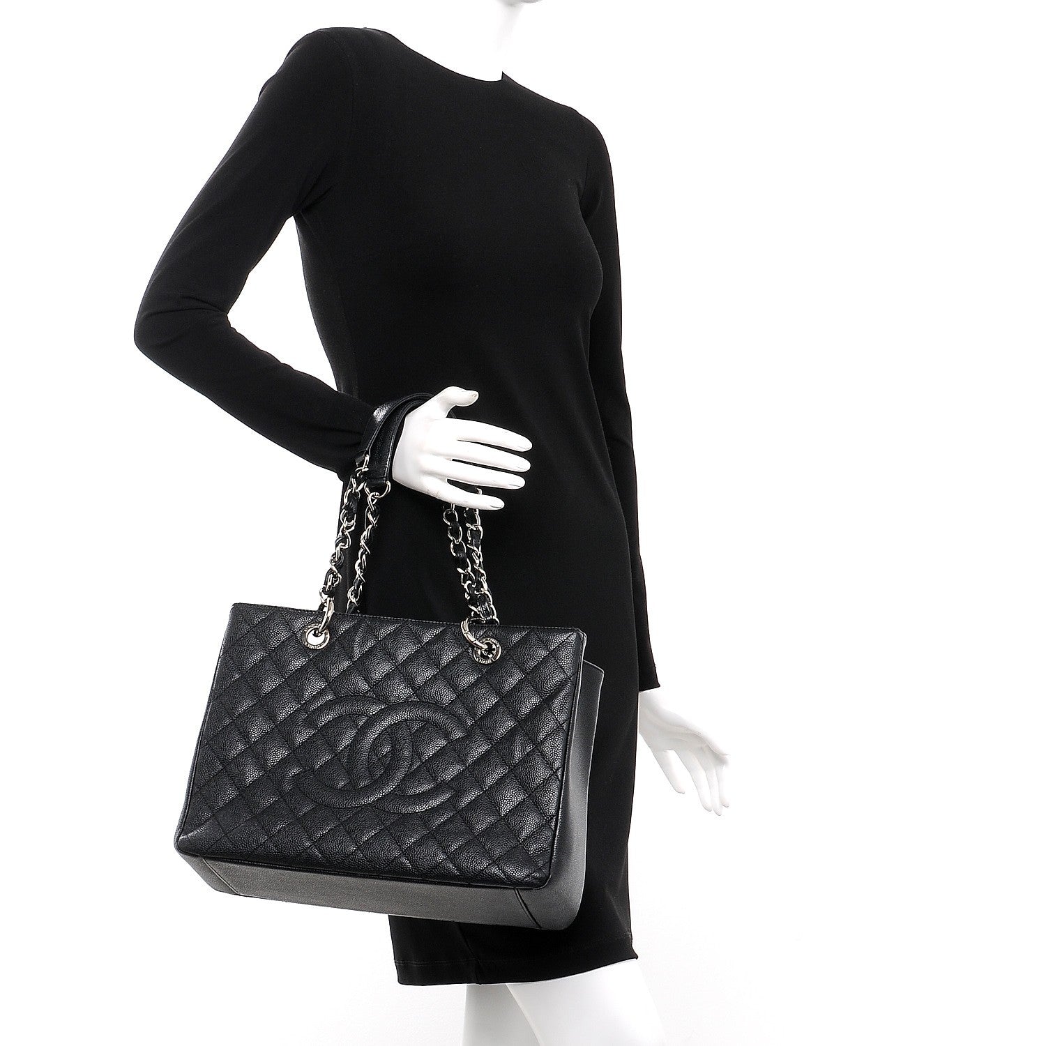 Chanel Caviar Quilted Grand Shopping Tote GST Black 2 of 10