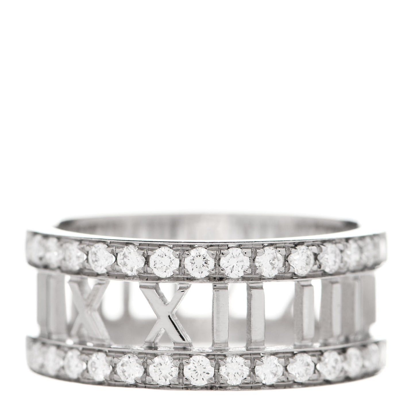 18K White Gold Diamond Wide Atlas Open Ring 60 9