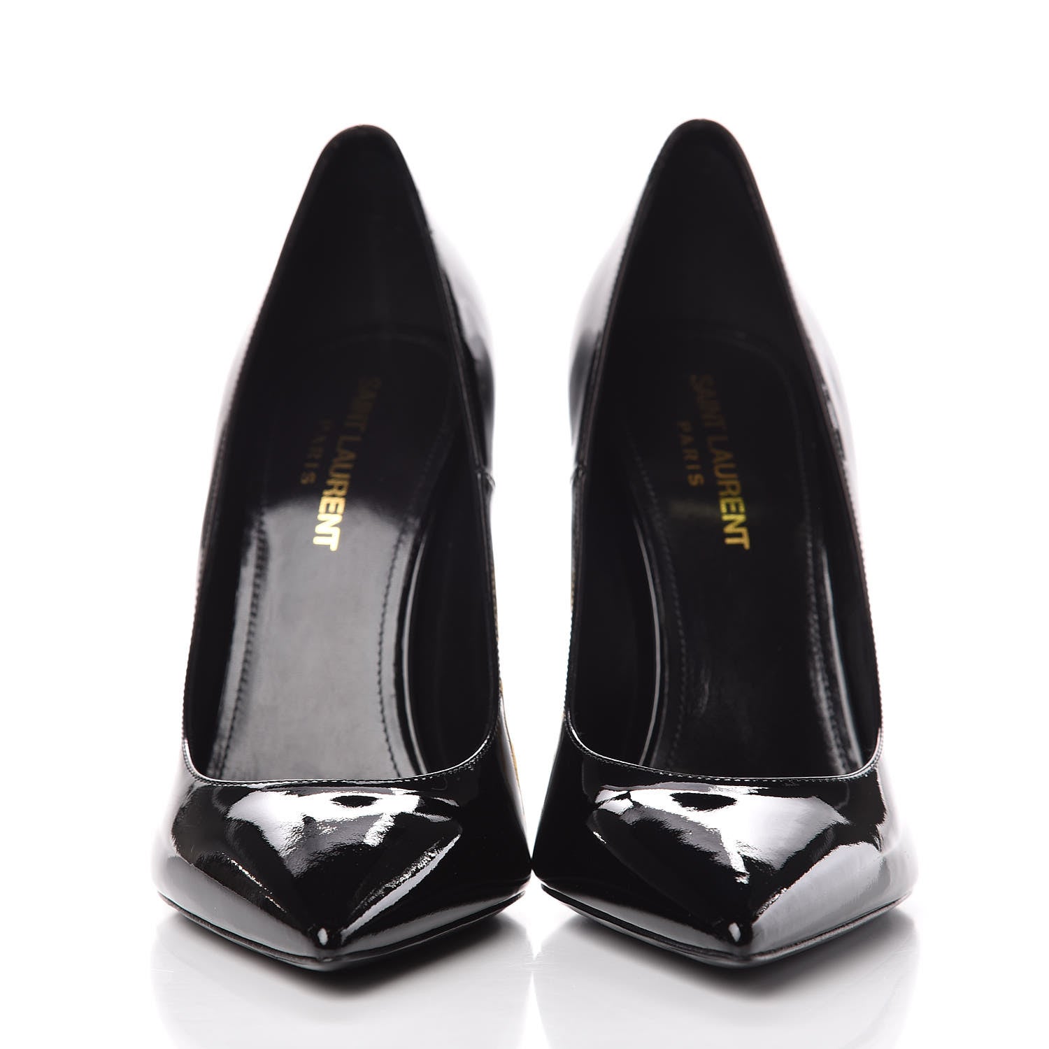 Saint Laurent Patent Calfskin Opyum 110 Pumps 38 Black Gold 2 of 9