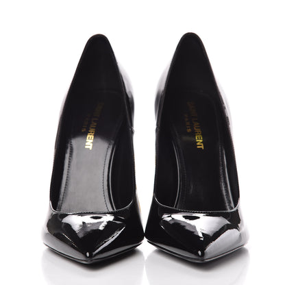 Saint Laurent Patent Calfskin Opyum 110 Pumps 38 Black Gold 2 of 9