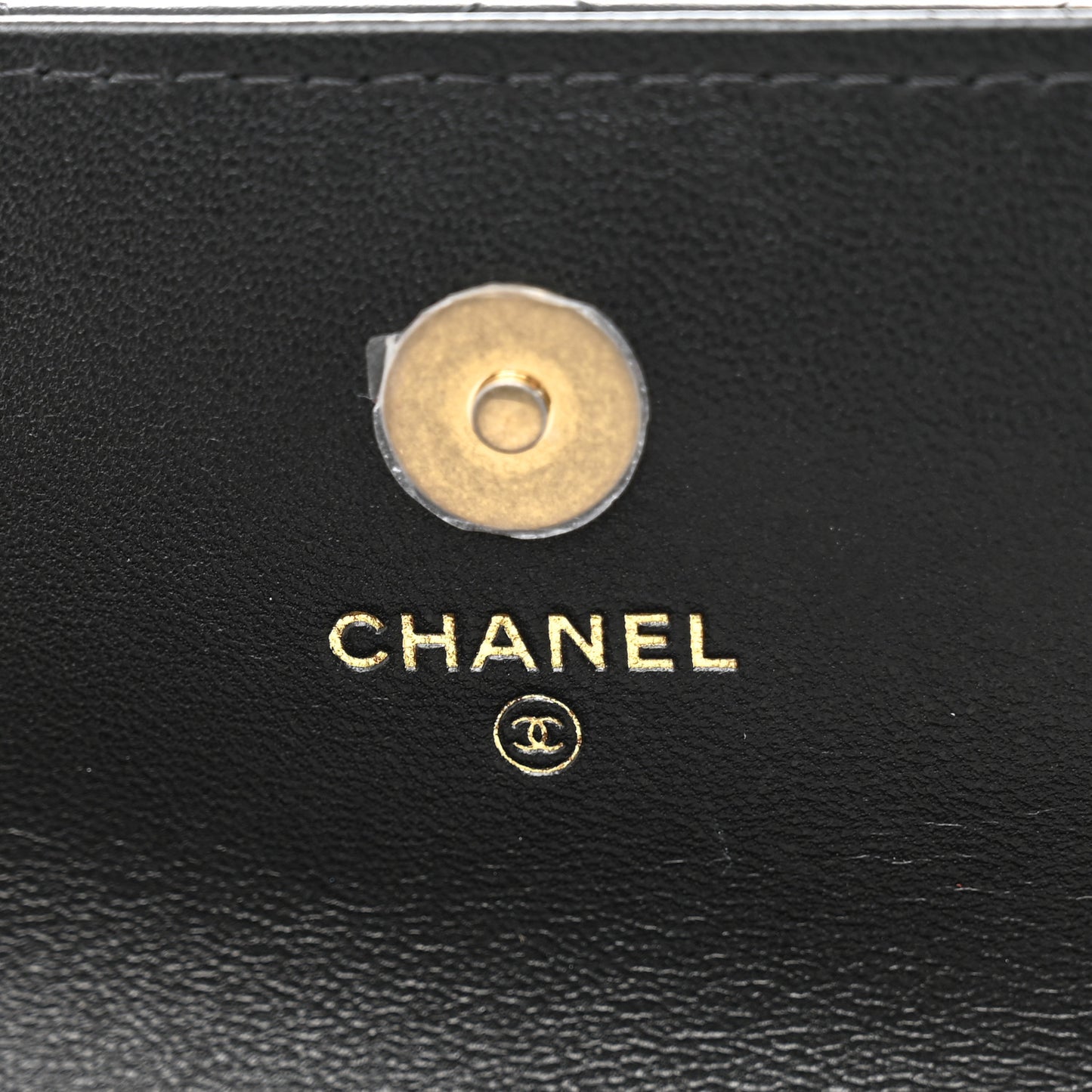 Lambskin Quilted Sweet Camellia Flap Phone Holder With Chain Black
